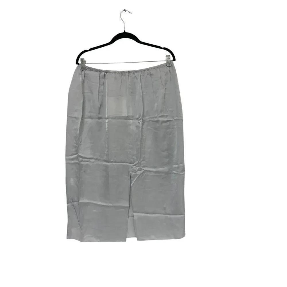 Massimo Dutti studio Women Skirt L Large Straight & Pencil Ice Gray 9338/952 NWT